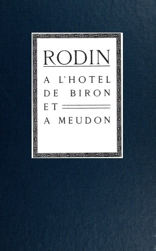 Rodin à l'hotel de Biron et à Meudon cover