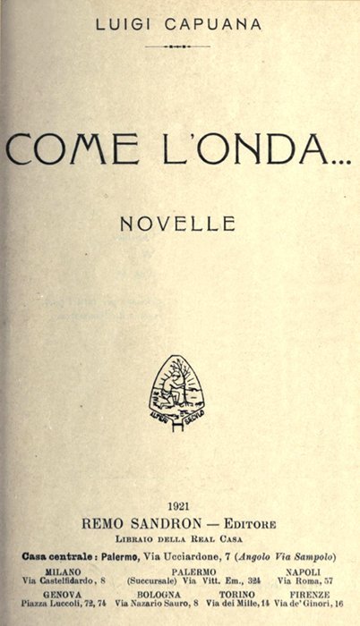 Come l'onda... Novelle cover