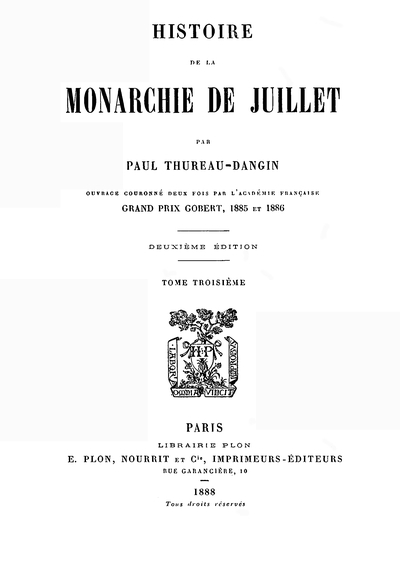 Histoire de la Monarchie de Juillet (Volume 3 / 7) cover