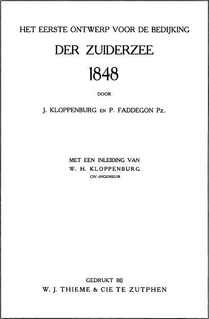 Het eerste ontwerp voor de bedijking der Zuiderzee, 1848 cover