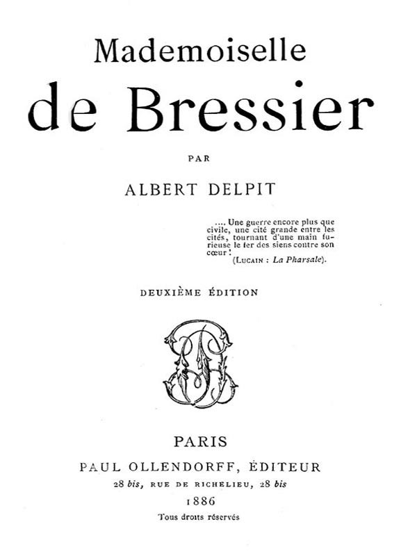 Mademoiselle de Bressier cover