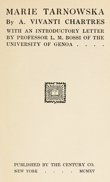 Marie Tarnowska cover