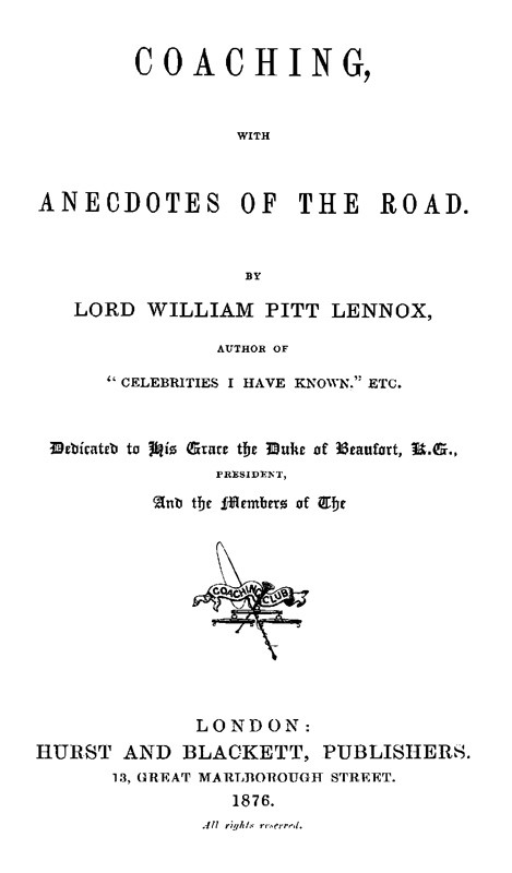 Coaching, with Anecdotes of the Road cover
