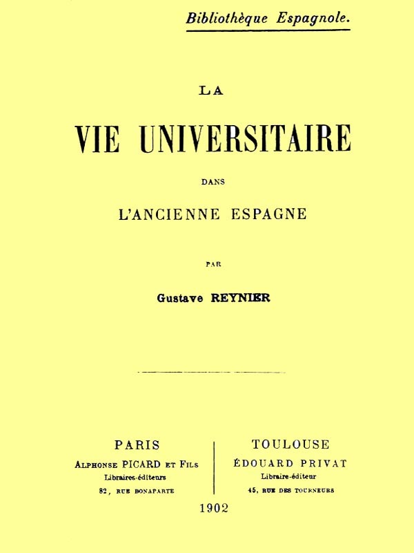 La Vie Universitaire dans l'Ancienne Espagne cover