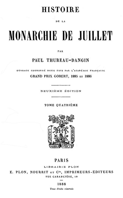 Histoire de la Monarchie de Juillet (Volume 4 / 7) cover