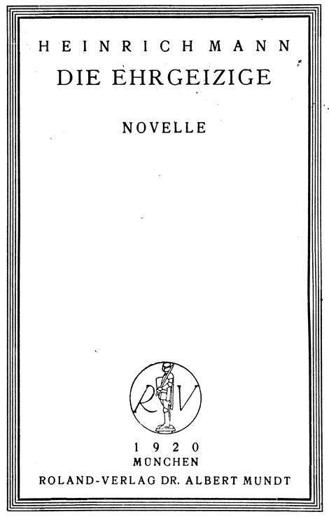 Die Ehrgeizige: Novelle cover