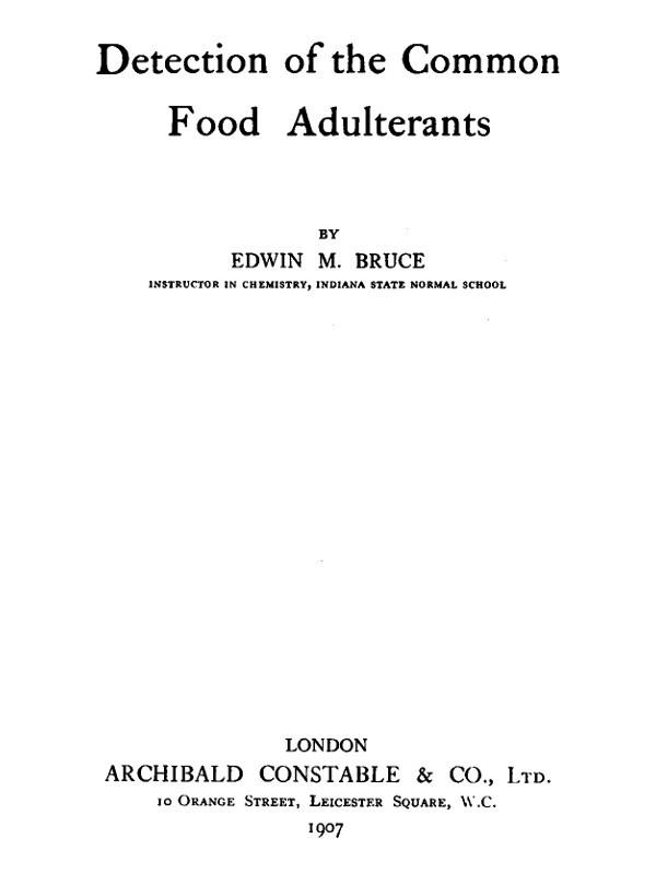 Detection of the Common Food Adulterants cover
