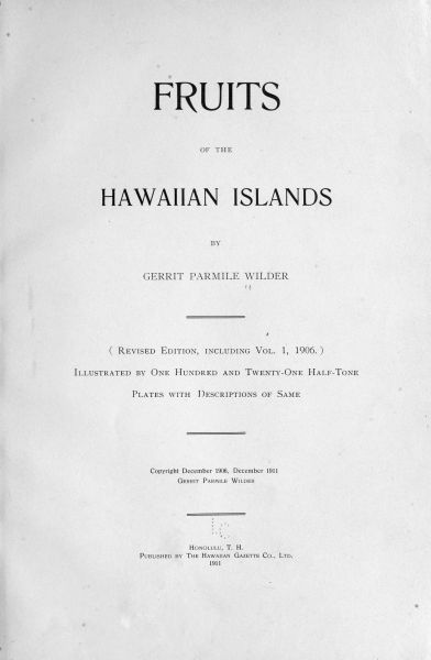 Fruits of the Hawaiian Islands cover