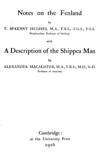 Notes on the Fenland; with A Description of the Shippea Man cover