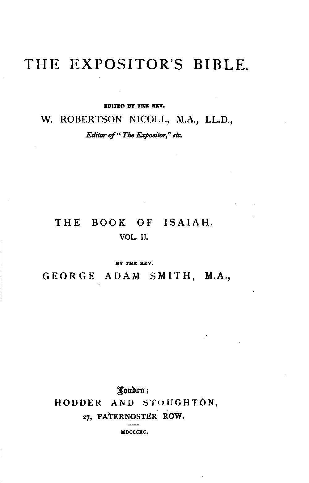 The Expositor's Bible: The Book of Isaiah, Volume 2 (of 2) cover