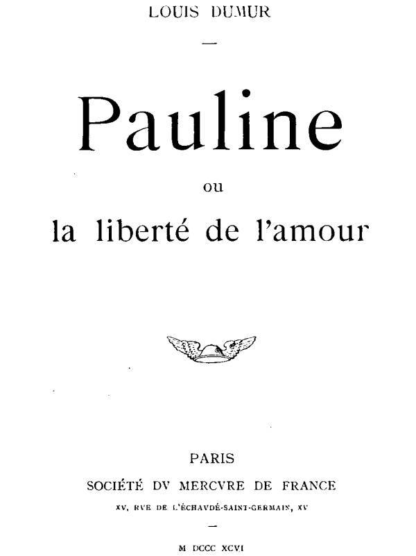 Pauline, ou la liberté de l'amour cover