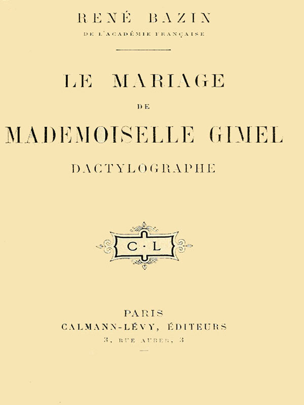 Le Mariage de Mademoiselle Gimel, Dactylographe cover