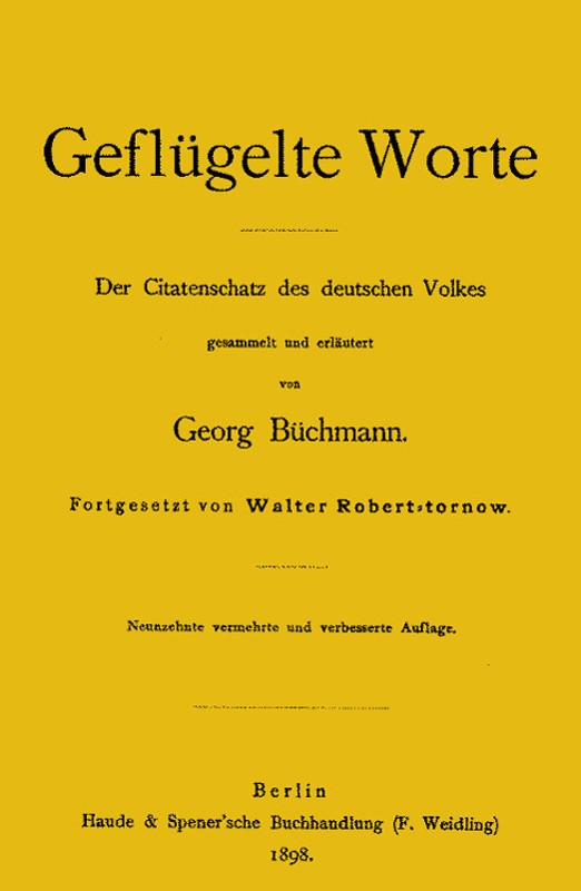 Geflügelte Worte: Der Citatenschatz des deutschen Volkes cover