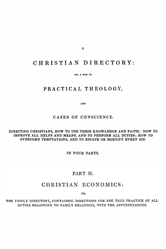 A Christian Directory, Part 2: Christian Economics cover