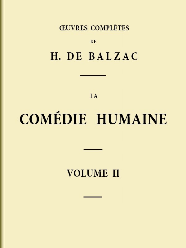 La Comédie humaine - Volume 02 cover