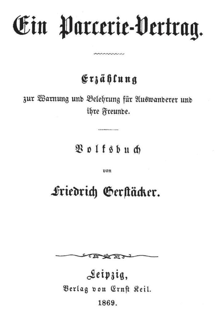 Ein Parcerie-Vertrag / Erzählung zur Warnung und Belehrung für Auswanderer und ihre Freunde cover