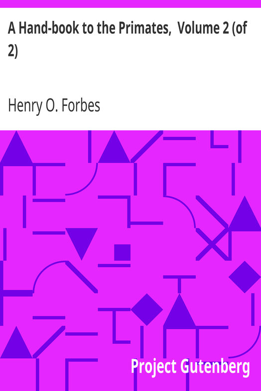 A Hand-book to the Primates, Volume 2 (of 2) cover