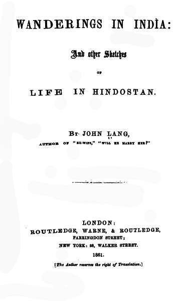 Wanderings in India, and Other Sketches of Life in Hindostan cover
