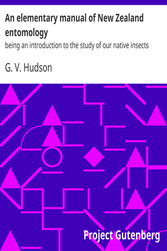 An elementary manual of New Zealand entomology cover