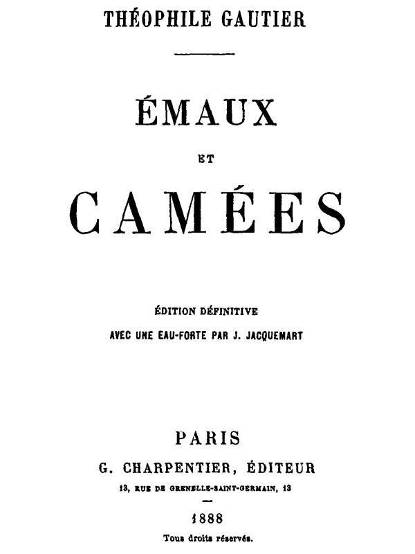 Émaux et camées cover