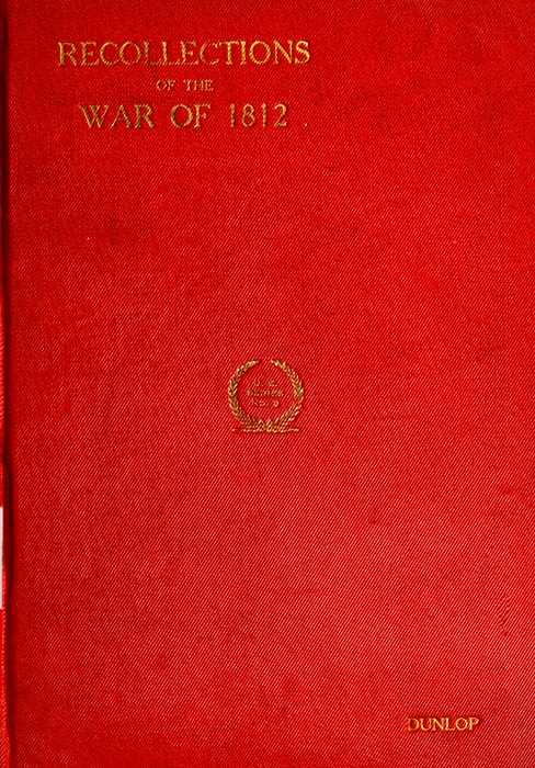 Recollections of the War of 1812 cover