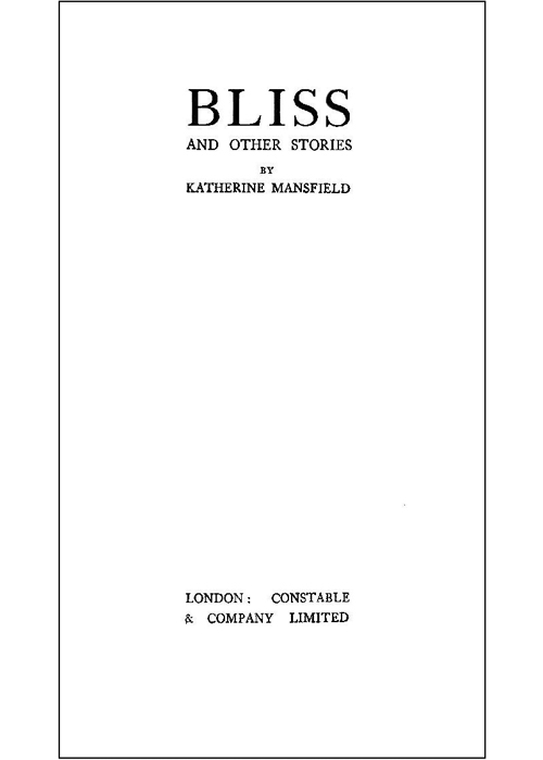 Bliss, and other stories cover