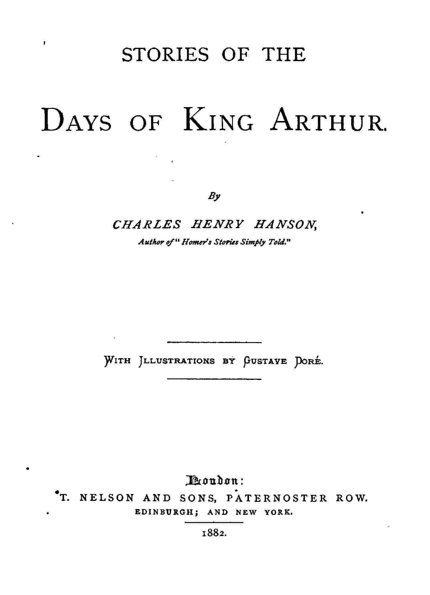 Stories of the Days of King Arthur cover