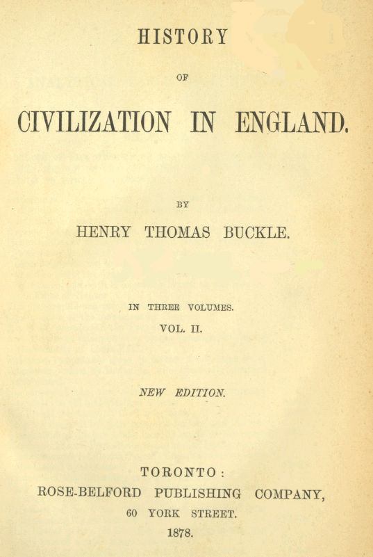History of Civilization in England, Vol. 2 of 3 cover