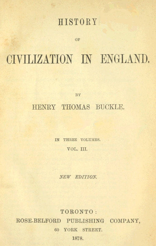 History of Civilization in England, Vol. 3 of 3 cover
