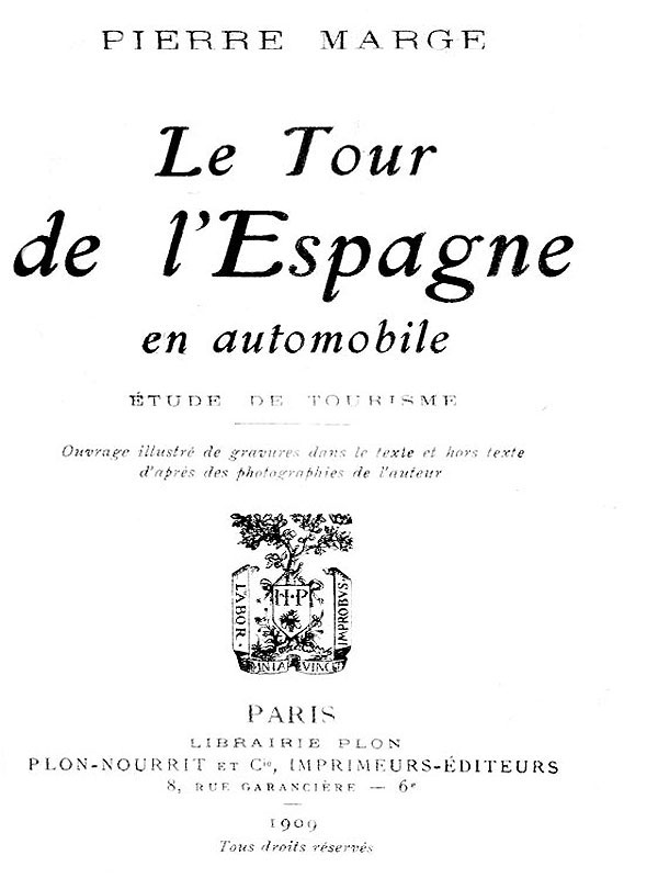 Le Tour de l'Espagne en Automobile / Etude de Tourisme cover
