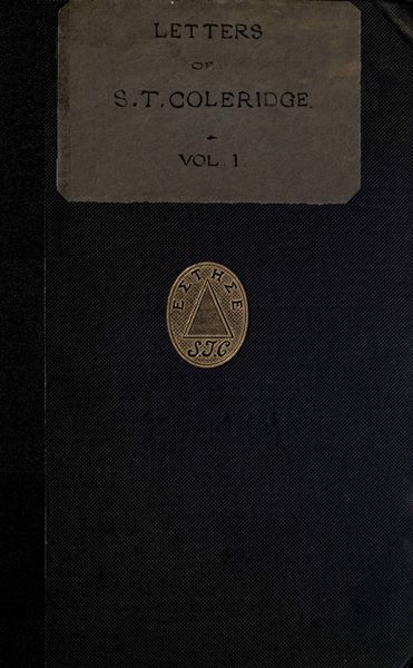 Letters of Samuel Taylor Coleridge, Vol. 1 (of 2) cover