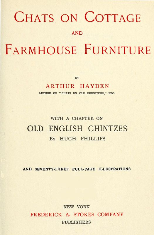 Chats on Cottage and Farmhouse Furniture cover