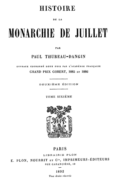 Histoire de la Monarchie de Juillet (Volume 6 / 7) cover