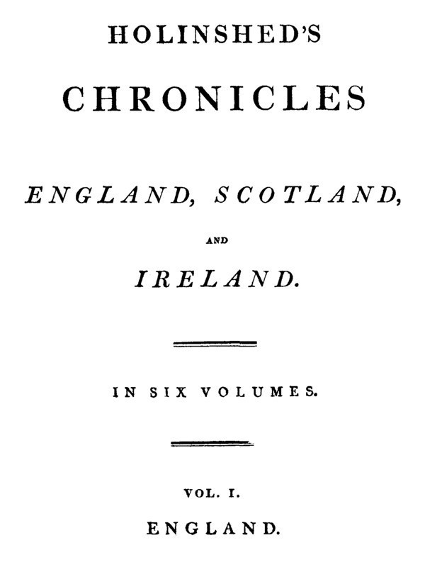 Holinshed Chronicles: England, Scotland, and Ireland. Volume 1, Complete cover