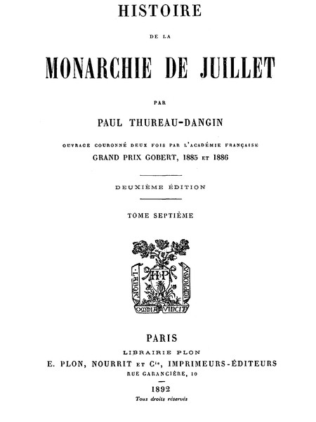 Histoire de la Monarchie de Juillet (Volume 7 / 7) cover