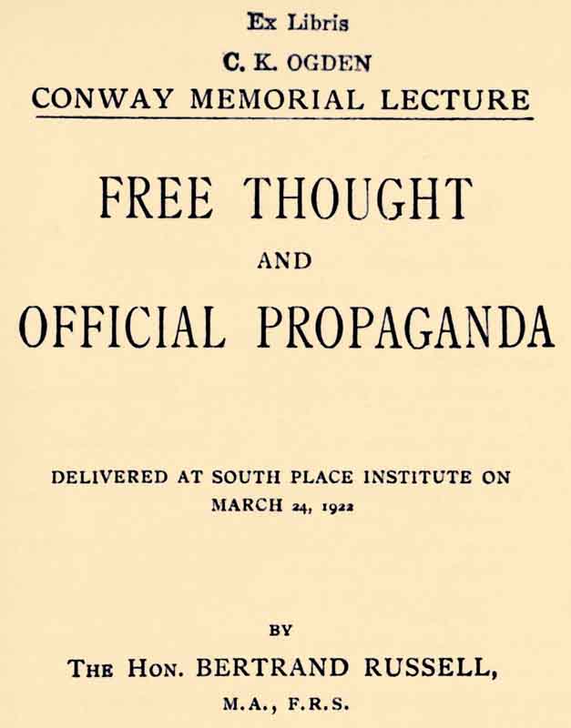 Free Thought and Official Propaganda cover