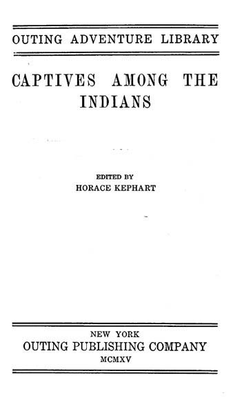 Captives among the Indians cover