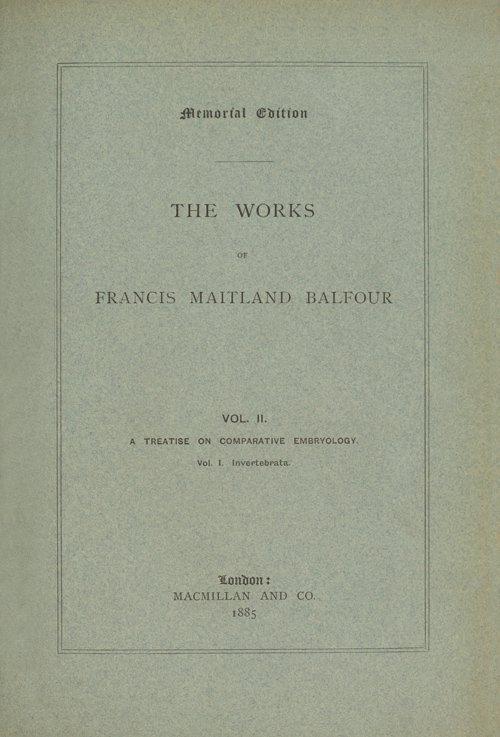 The works of Francis Maitland Balfour, Volume 2 (of 4) cover