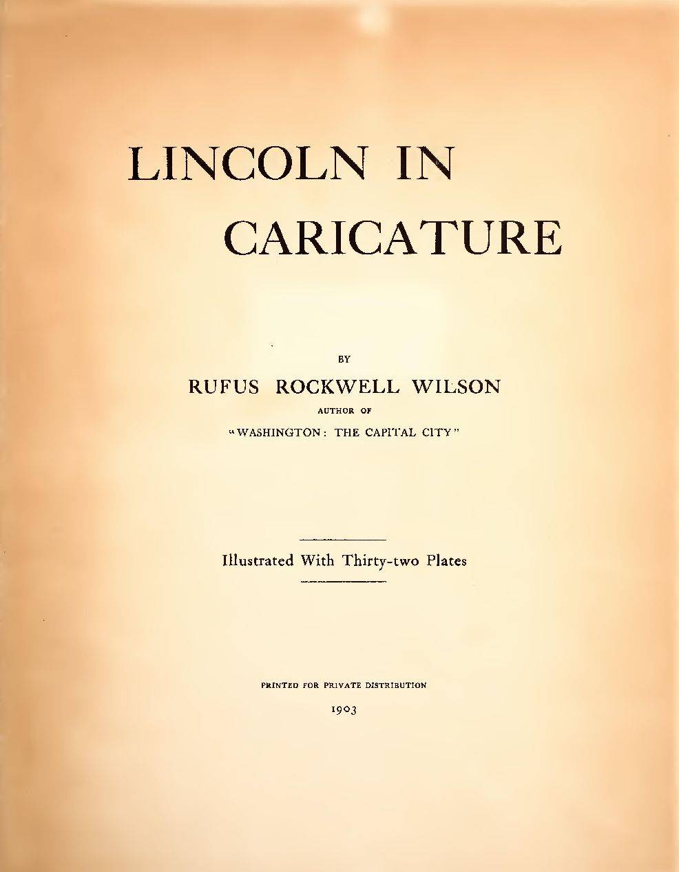 Lincoln in Caricature cover