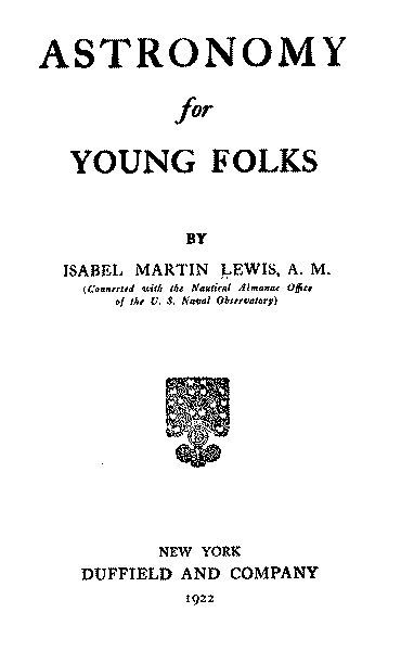 Astronomy for Young Folks cover