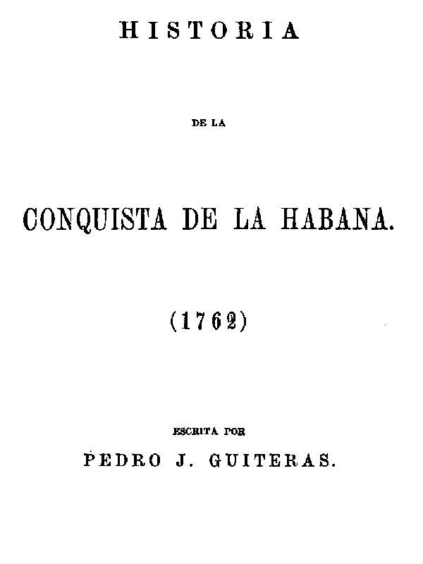 Historia de la Conquista de la Habana (1762) cover