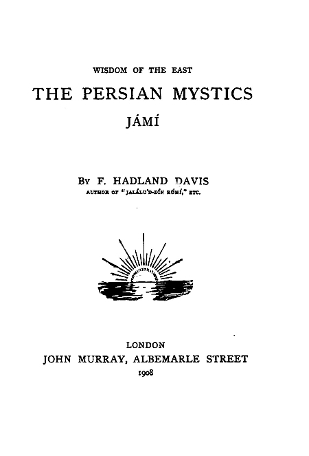The Persian Mystics: Jámí cover