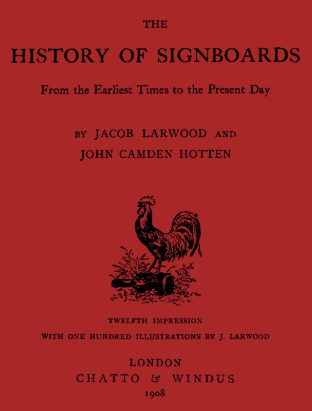 The History of Signboards, from the Earliest times to the Present Day cover