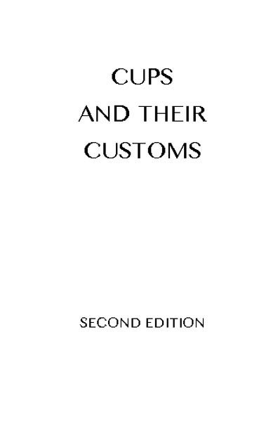 Cups and Their Customs cover