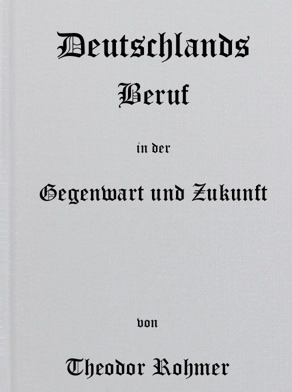 Deutschlands Beruf in der Gegenwart und Zukunft cover