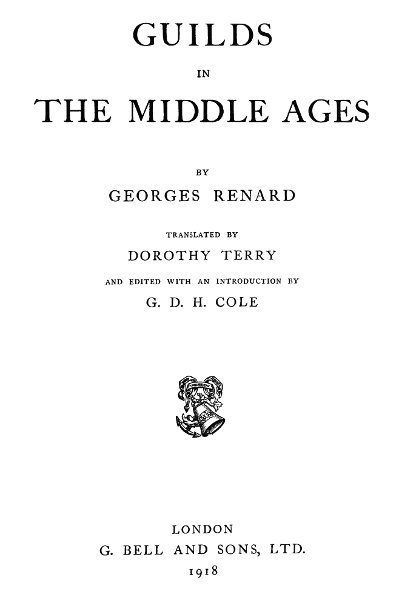 Guilds in the Middle Ages cover