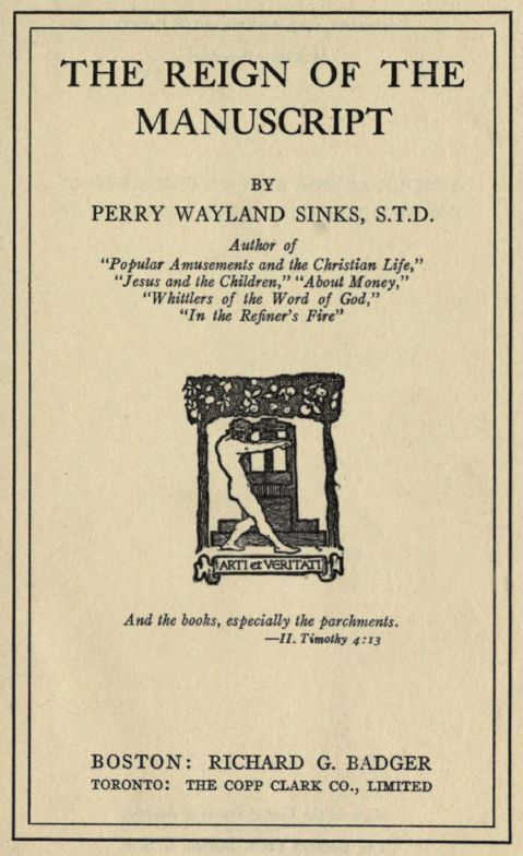 The Reign of the Manuscript cover