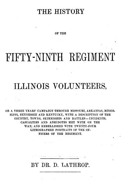 The History of the Fifty-ninth Regiment Illinois Volunteers cover