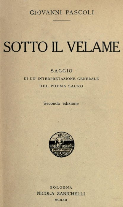 Sotto il velame: Saggio di un'interpretazione generale del poema sacro cover