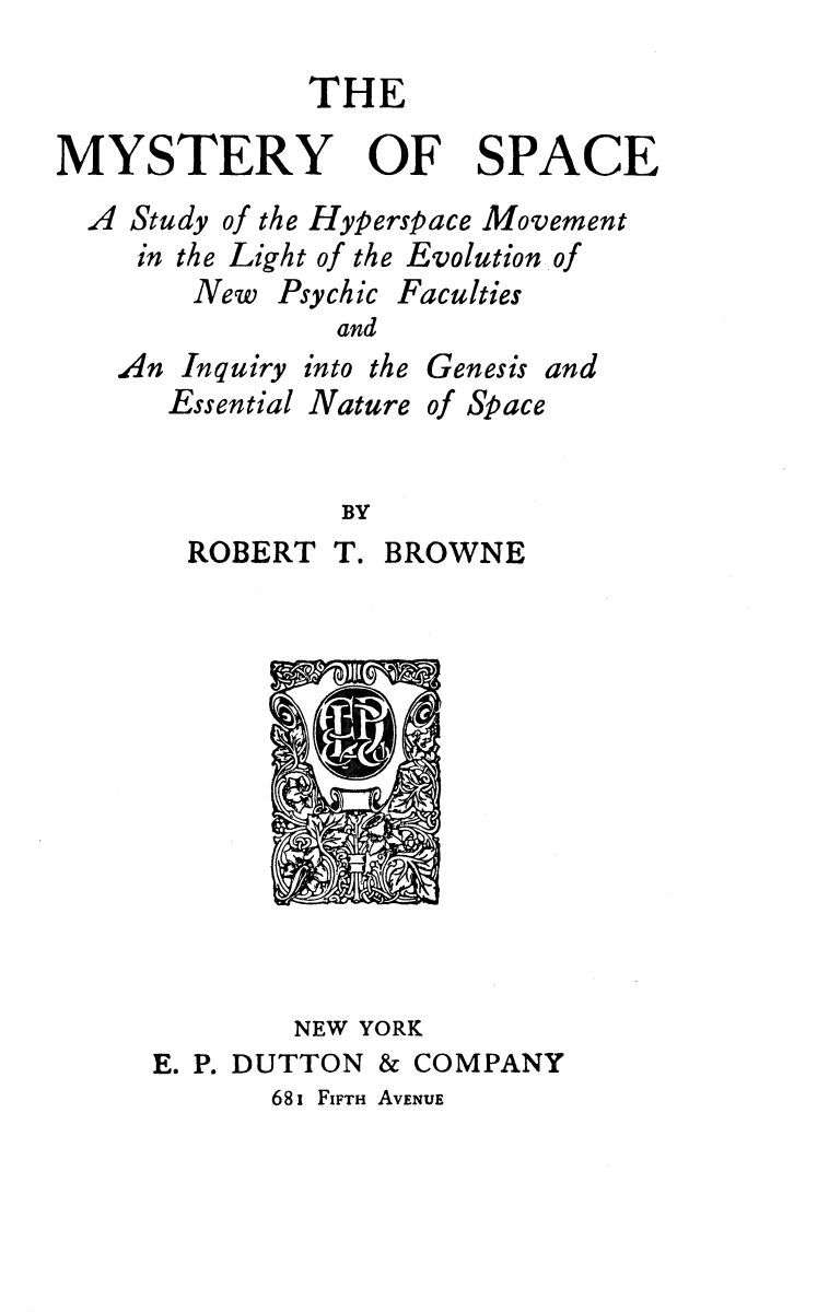 The mystery of space cover
